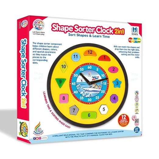Ratnas 2 in 1 super sorter clock Set For Kids - Multicolor