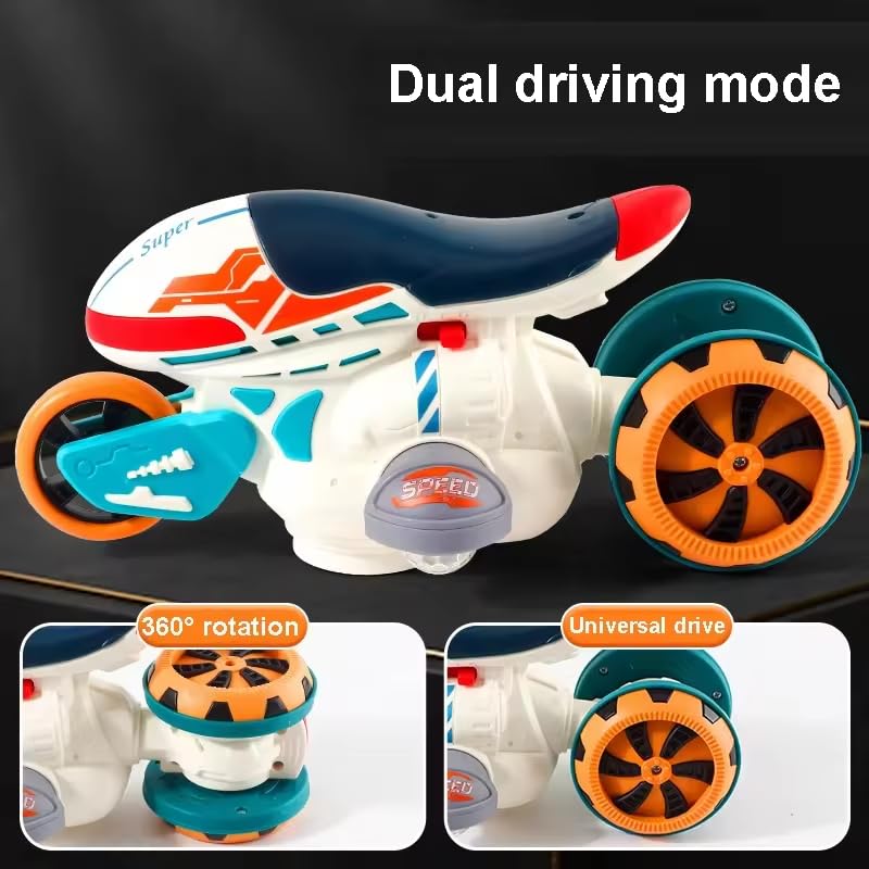 Battery Operated Motorcycles Toy Electric Universal Drive Drift Motorcycle 360 Rotation Stunt - Multicolor