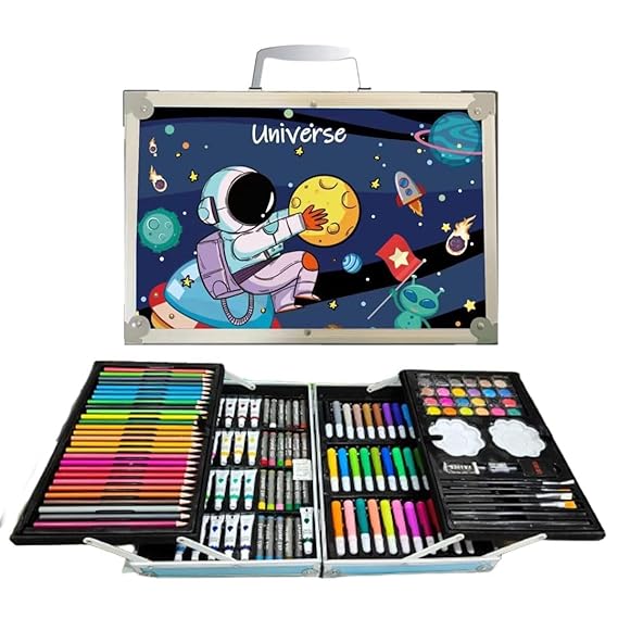Color Box with Coloring Kit, Drawing Color Pencils, Water Colors, Oil ...