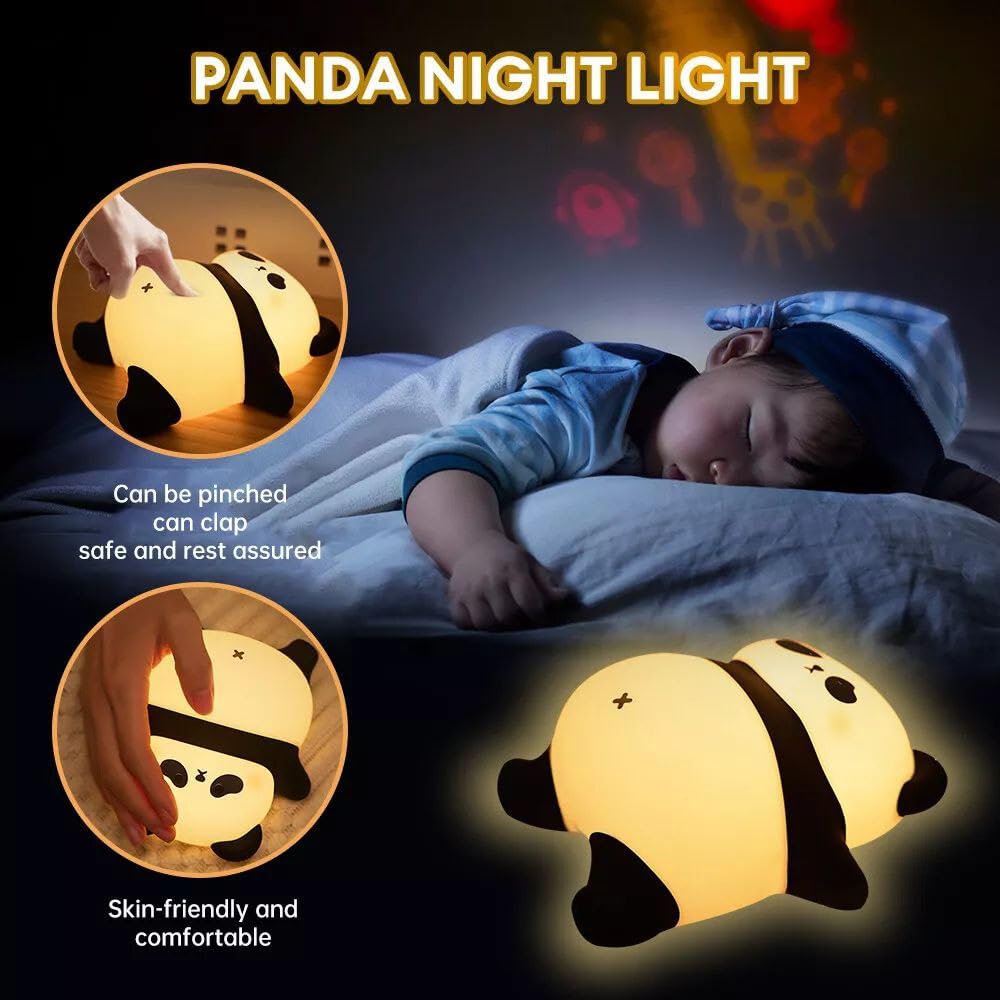 Night Light,Rechargeable Cute Lamp with 3-Level Brightness,Silicone Night Lamp,Kids Night Lights for Bedroom,Baby Nursery and Study Desk-Christmas Night Light - Without Box