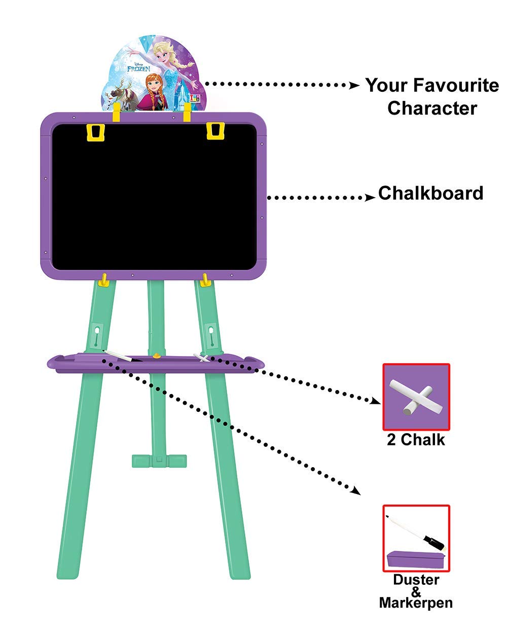 Itoys Disney FROZEN 6 in 1 Multicolor Writing Board for Kids with Activity Sheets