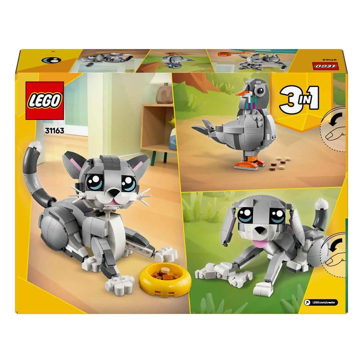 LEGO Creator 3in1 Playful Cat Pet Toy Animal Playset 31163 Building Blocks Toys for 8+ Gift for Boys and Girls