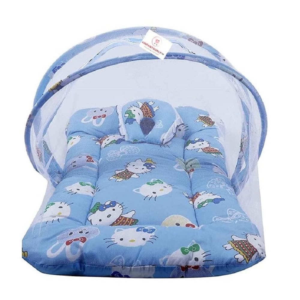 New Born Baby Mattress with Mosquito Net: Bedding Set Sleeping Nest Travel Bed for Baby Infant (0-6 Months)