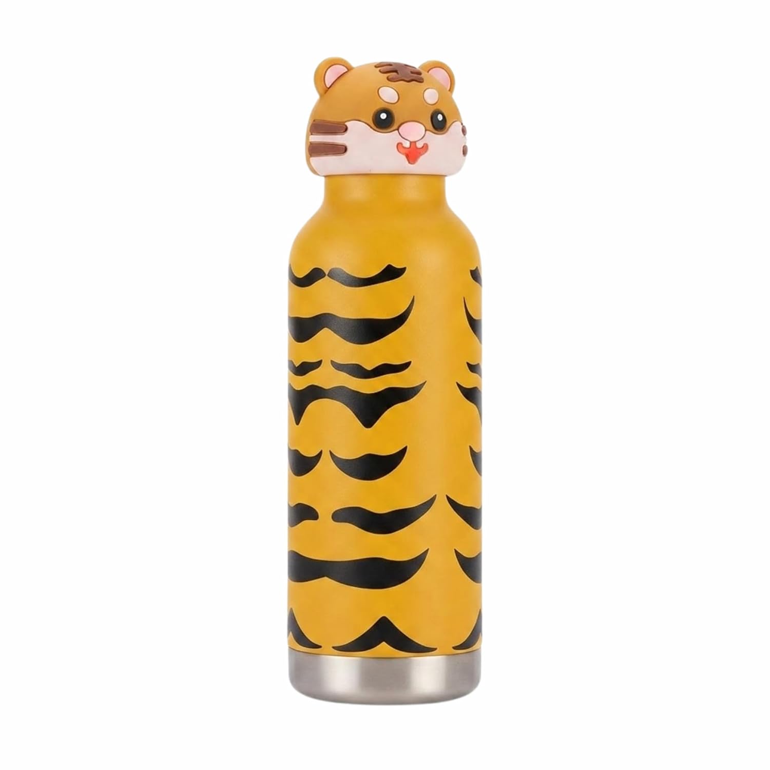 Kids Water Bottle 600ml, Stainless Steel Reusable Bottle with Cute Cartoon Character Lid for School, Travel, Outdoor & Daily Hydration