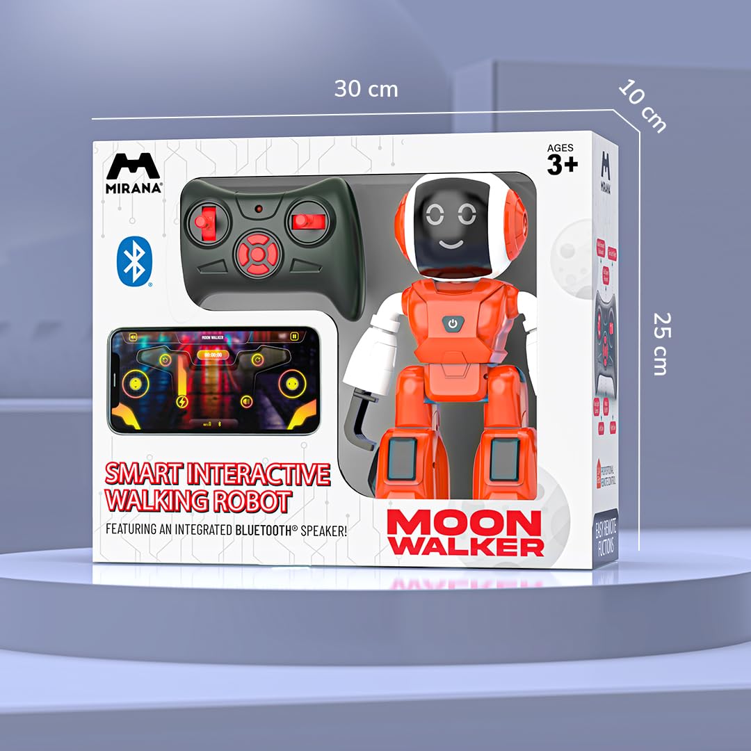 Mirana Moonwalker | Smart Interactive AI Walking & Talking Robot | USB Rechargeable Type-C | in-Built Bluetooth Speaker | Remote & App Controlled Toy for Kids