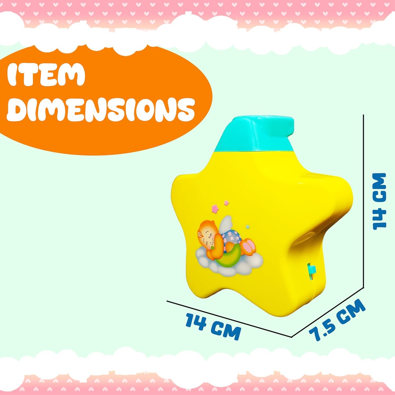 Battery Operated Musical Infant Angel's Star Projector for Babies