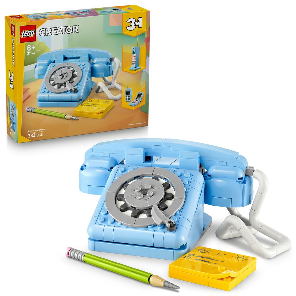 LEGO Creator 3in1 Retro Telephone Nostalgic and Vintage Toy Phones 31174 Building Blocks Toys for 8+ Gift for Boys and Girls