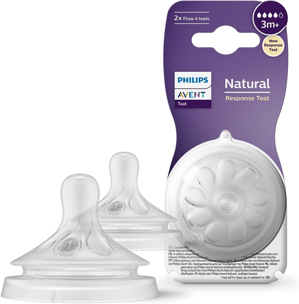 Philips Avent (3M+) Natural Teat for Newborn SCF043/27 | SCY964/02 | 2 Pieces
