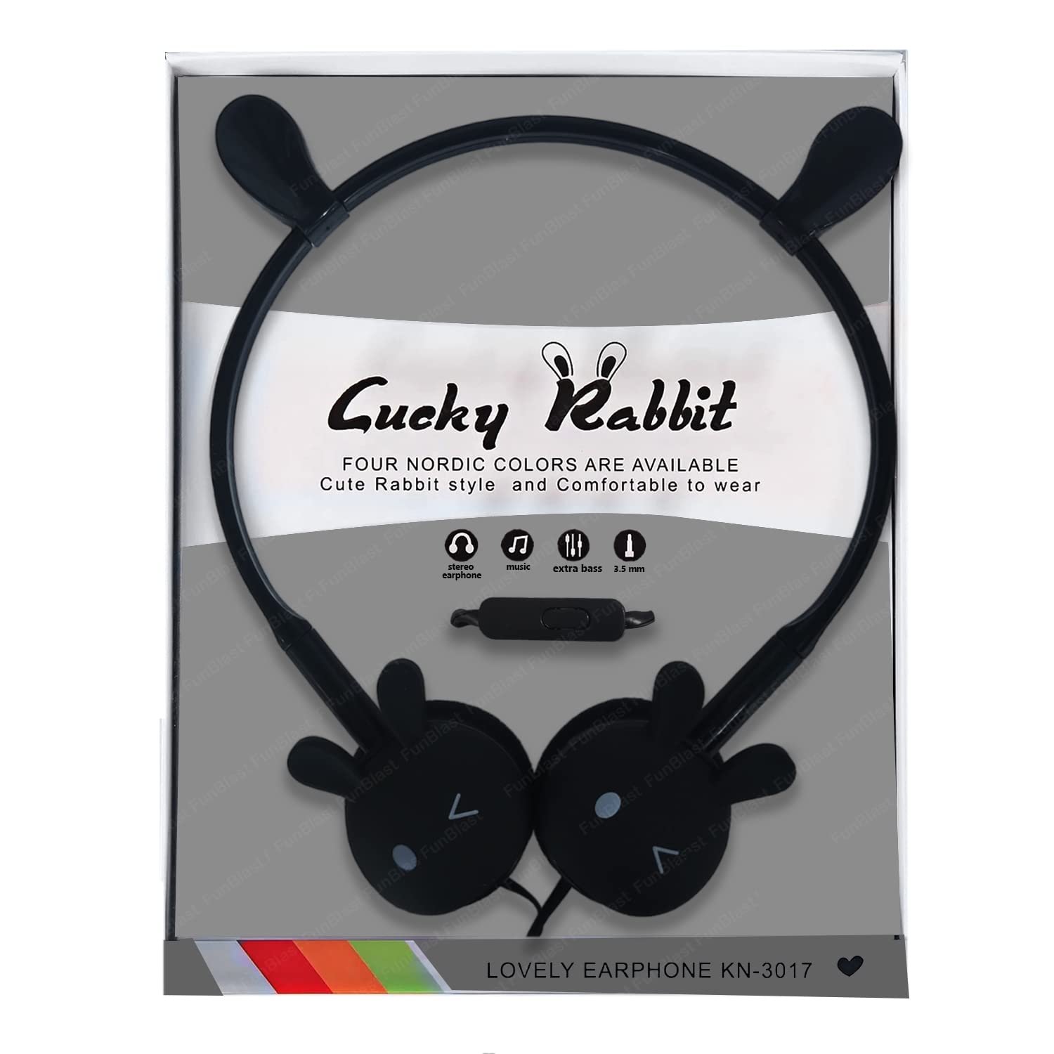 Earphone for Kids - Cute Rabbit Wired Earphone, Headphones for Kids Girls Gifts Headphone for Smartphone,  Stylish Headphones for Kids - Multicolor