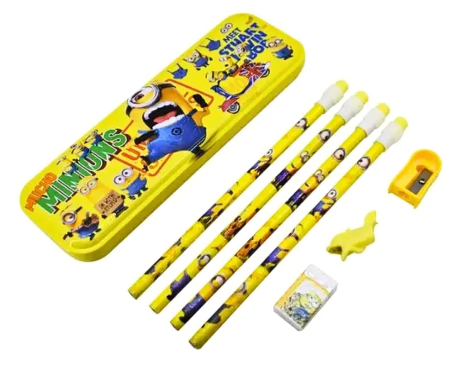 Cartoon Stationery Kit Gift Pack for Kids | Boys | Girls for Birthday Return Gifts for Theme Party | Set of 1 | Yellow