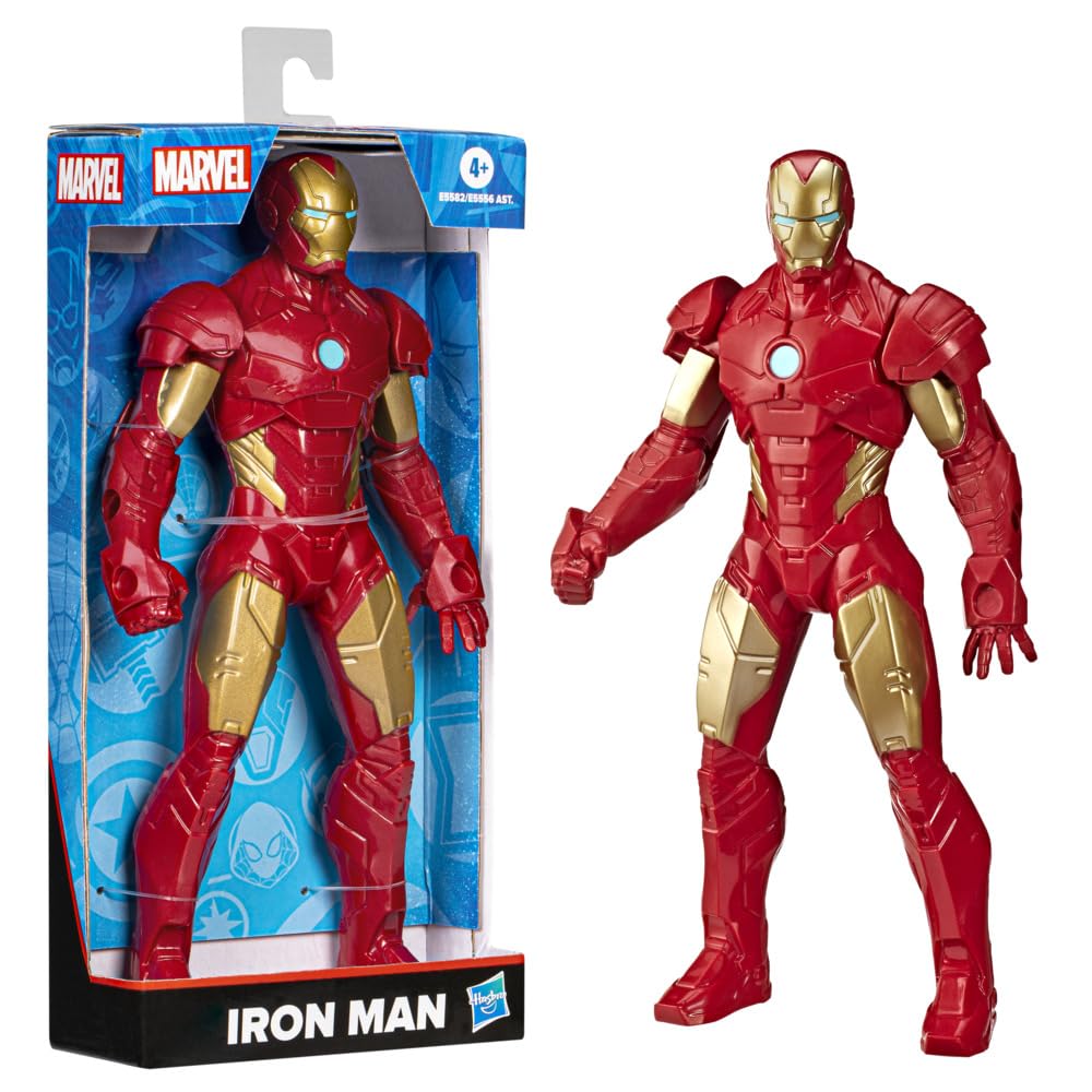 Marvel Mighty Hero Series Iron Man Action Figure, 9.5-Inch Poseable Super Hero Toy for Kids