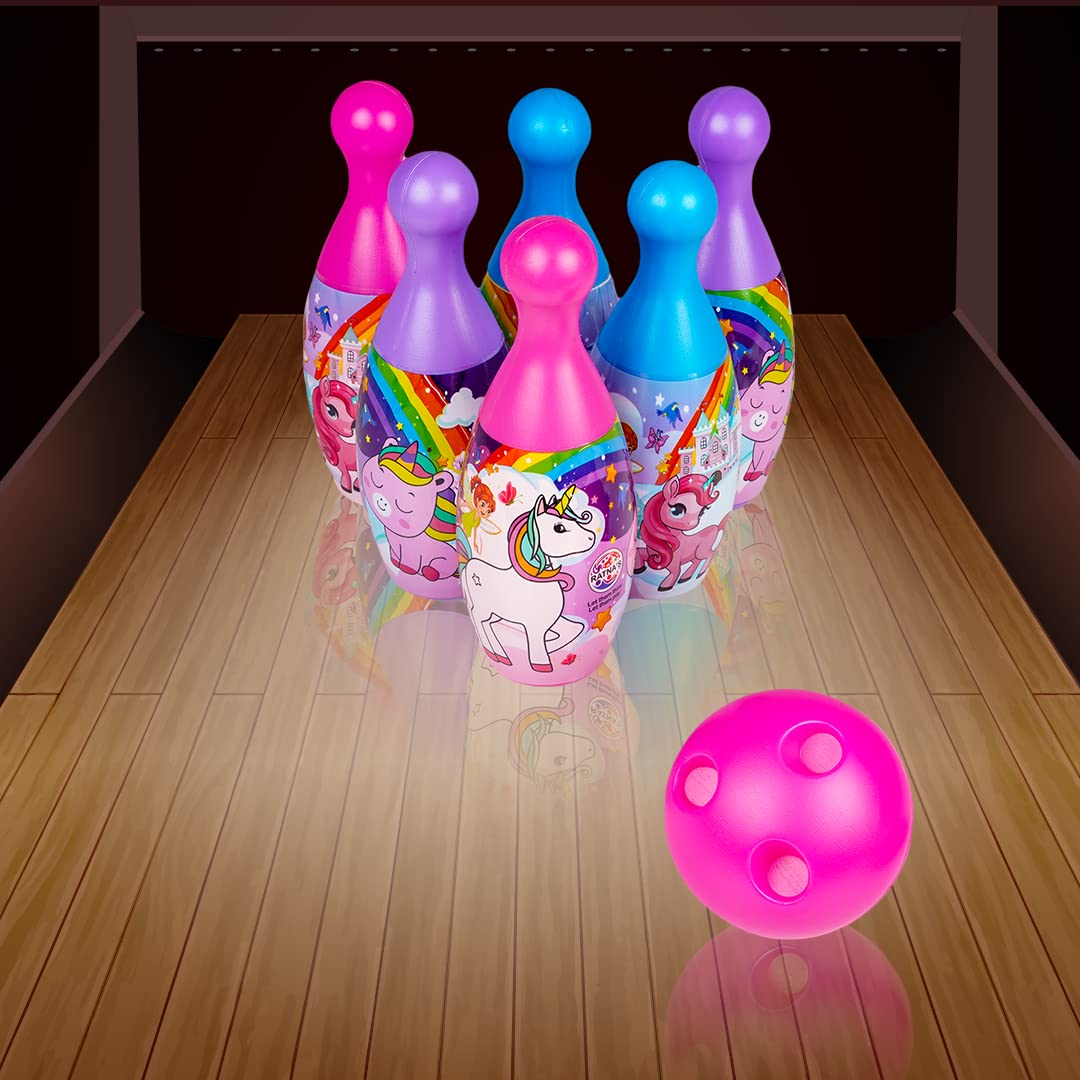 Ratna's Junior Unicorn Bowling Set with 6 Pins & 1 Ball Toys for Kids - Multicolor