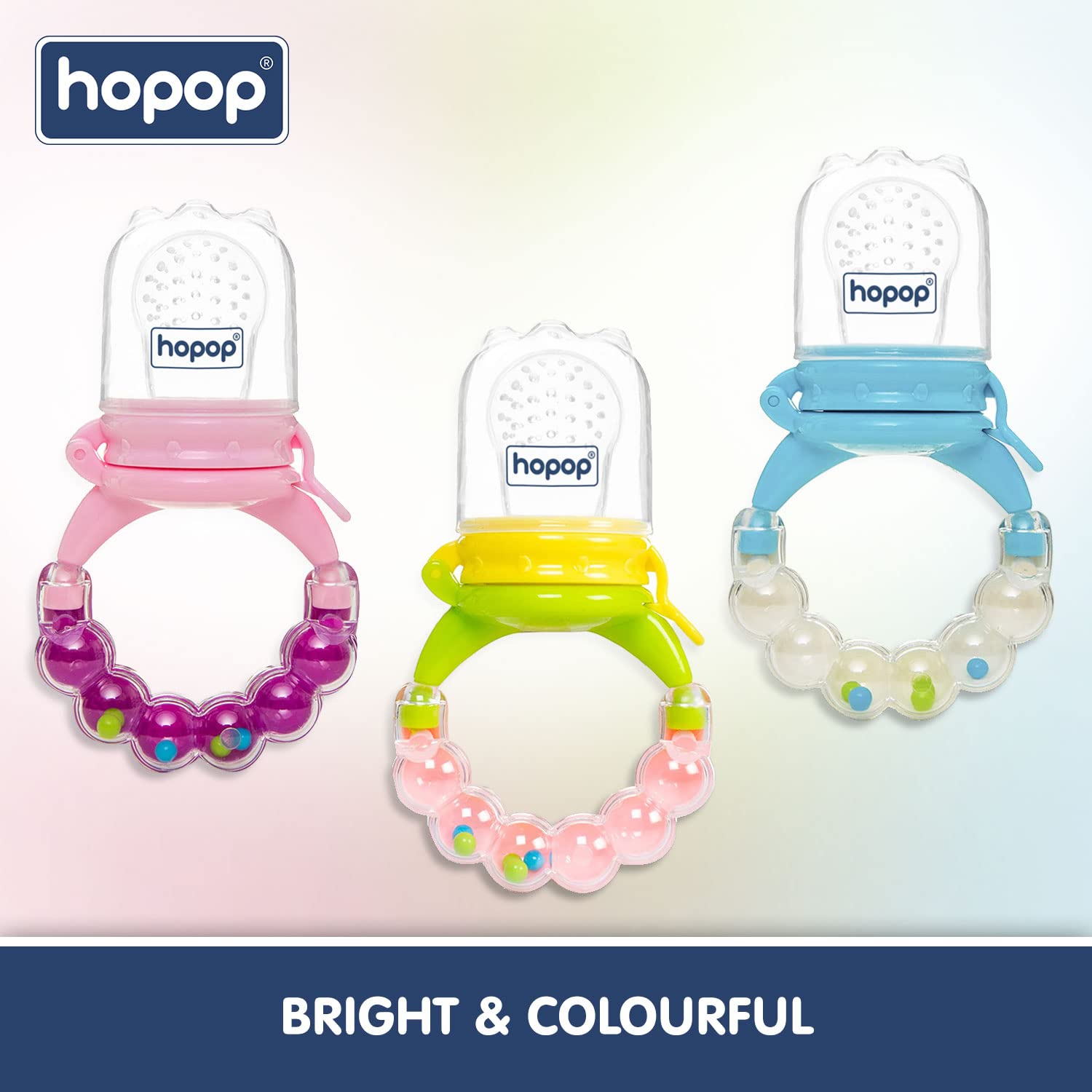 Hopop Soft Silicone Fruit & Food Nibbler For Babies - Multicolor