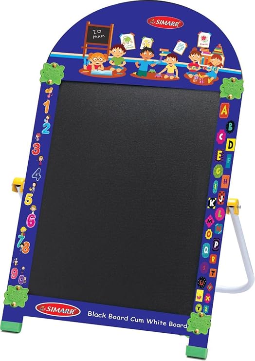 SIMARR 2 in 1 Blackboard Cum Whiteboard with Marker For Kids - Multicolor