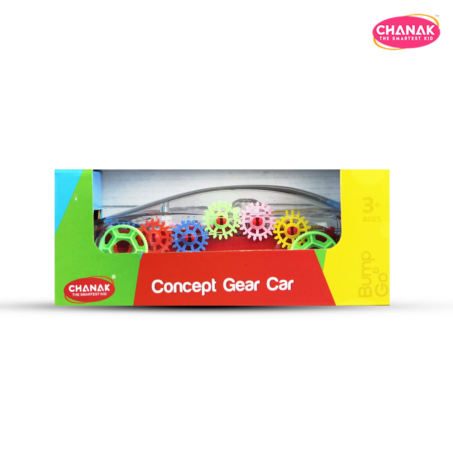 Chanak Transparent Gear Car for Kids | Concept Gear Car with Music and Light Toy | 3D Concept Plastic Car with 360 Degree Rotation