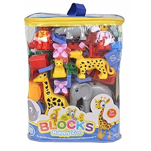 Happy Zoo Animal Blocks Toy for Kids - Multicolor
