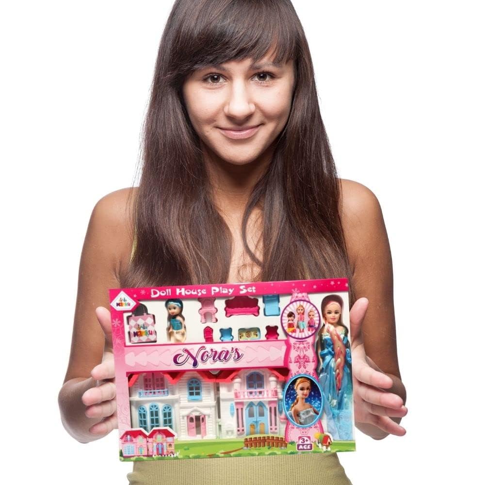 Princess Doll House Play Set- Role Play,Pretend Play,Play Set for Kids with Dolls and Furniture for Kids - Box Damages