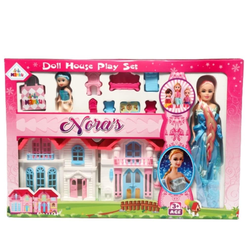 Princess Doll House Play Set- Role Play,Pretend Play,Play Set for Kids with Dolls and Furniture for Kids - Box Damages