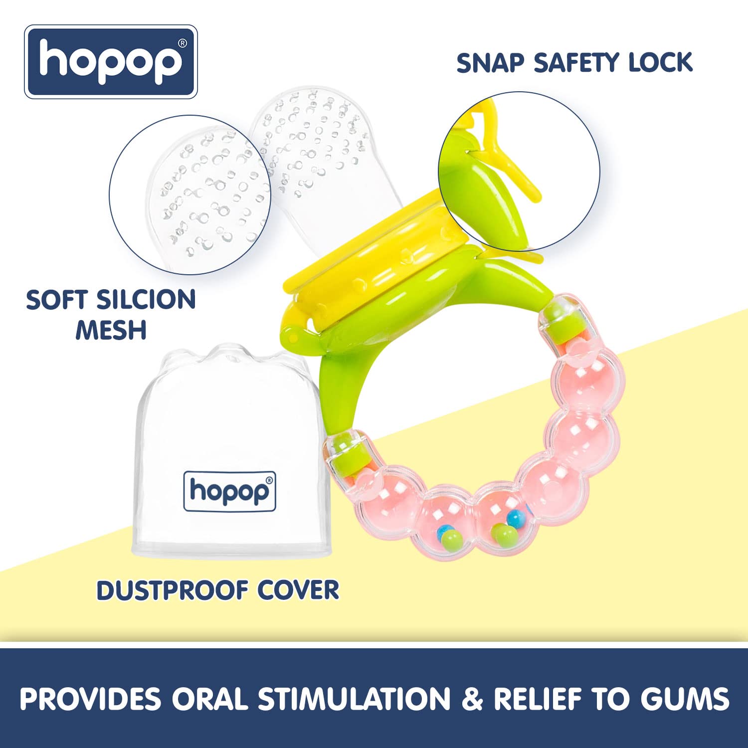 Hopop Soft Silicone Fruit & Food Nibbler For Babies - Multicolor