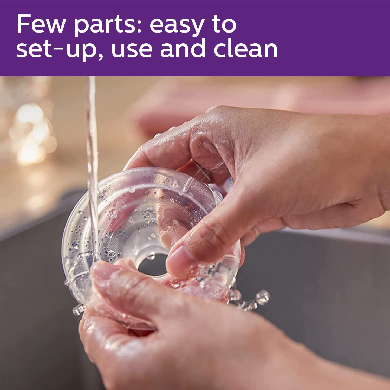 Philips Avent Comfort Manual Breast pump, Natural Motion technology, combines suction and nipple stimulation, soft cushion adapts to all size, SCF430/01