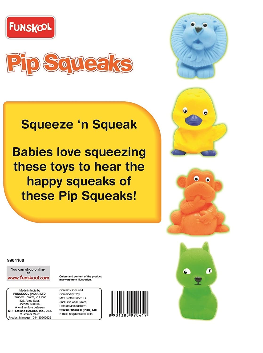 Funskool Giggles - Pip Squeaks (Pack of 4 Pieces)
