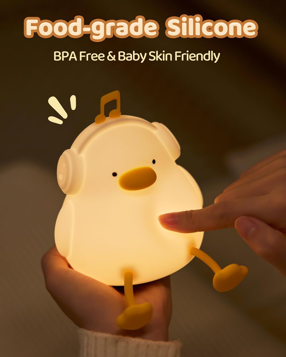 Duck Night Light – Cute Duck Lamp, Light Up Duck, Dimmable Night Light for Kids, Silicone Baby Nursery Night Light, Cute Room Decor, Cute Gifts for Kids, Girls, Boys, Toddler, Baby