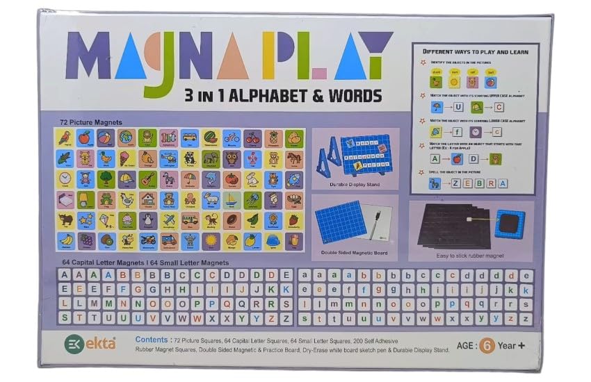 Ekta Magna Play 3 in 1 Alphabet & Words - Multicolor