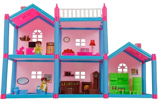 MAMMA MIA Lovely Doll House Play Set with Accessories For Kids - 108 Pcs - Multicolor