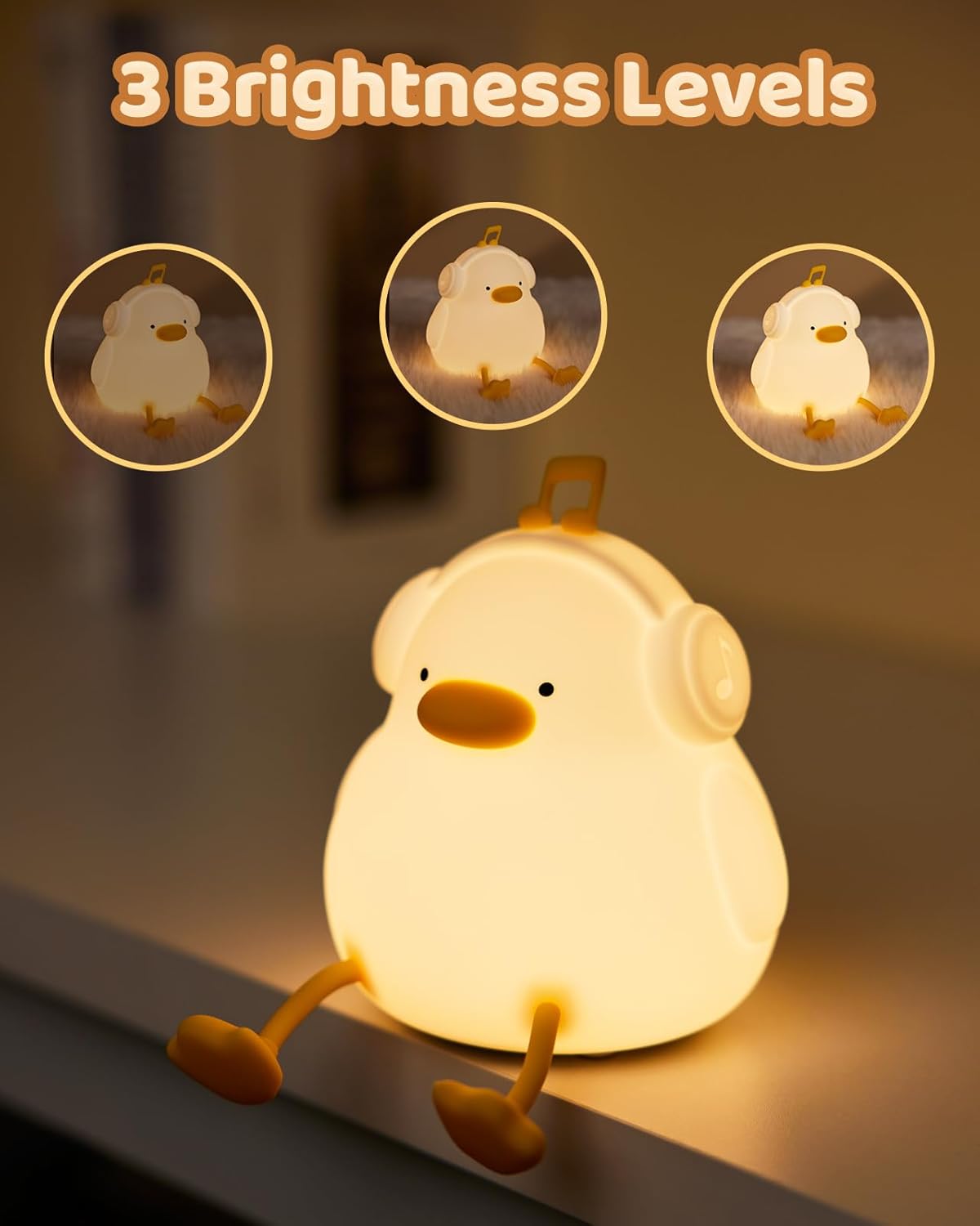 Duck Night Light – Cute Duck Lamp, Light Up Duck, Dimmable Night Light for Kids, Silicone Baby Nursery Night Light, Cute Room Decor, Cute Gifts for Kids, Girls, Boys, Toddler, Baby