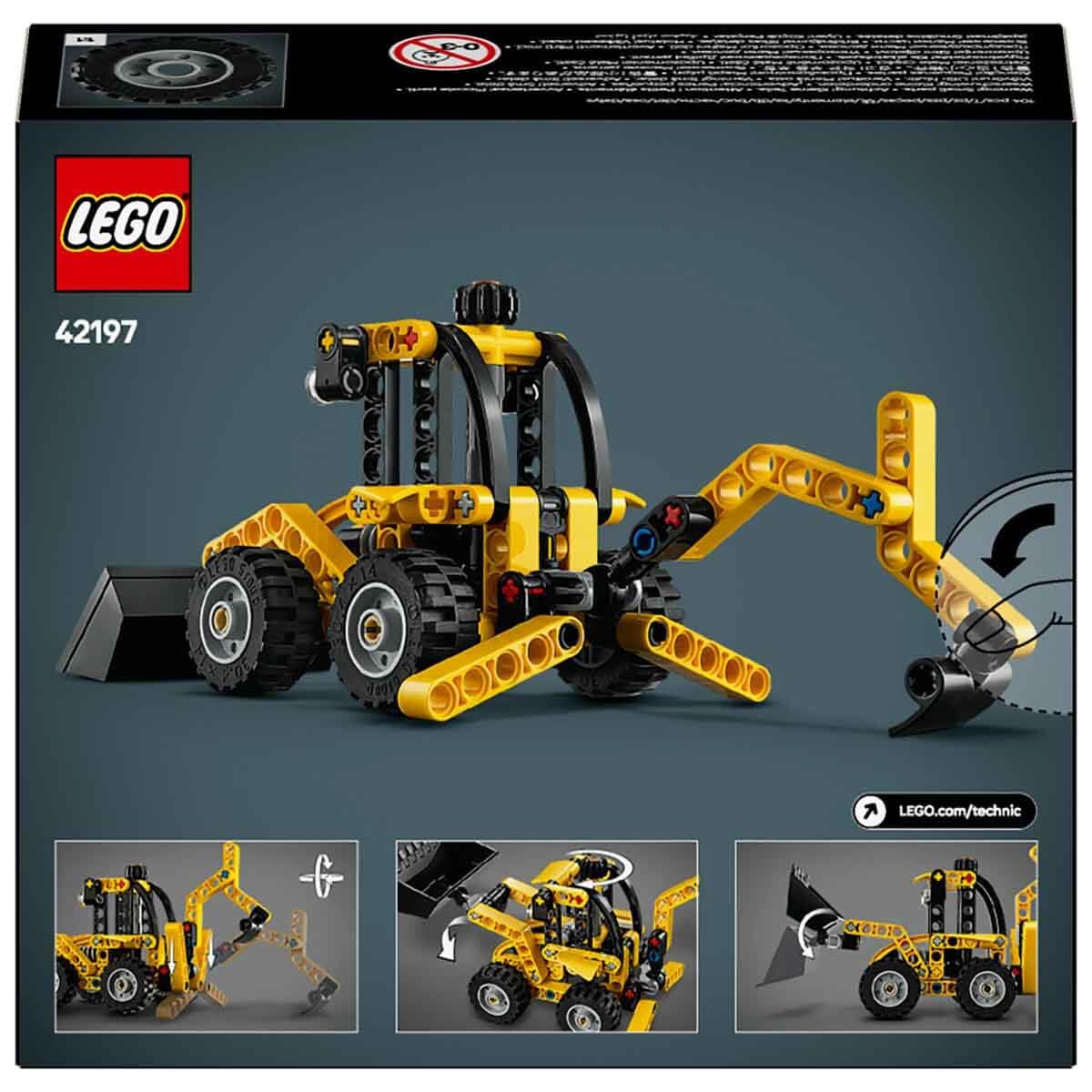 LEGO Technic Backhoe Loader Construction Toy Vehicle Set 42197 Building Blocks Toys for 7+ Gift for Boys and Girls