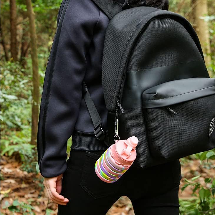 Water Bottle BPA Free 500 ml Grenade Foldable Water Bottle Silicone Food Safe Bicycle Bottle Reusable Bottle for Fitness, Bike, Sports, and Outdoor Activities