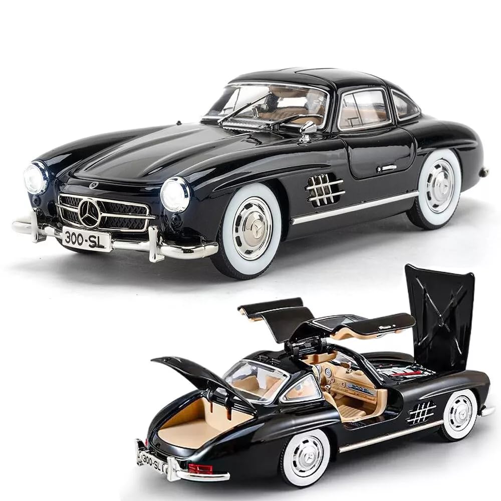 Die-cast Car Model Car Pull Back car with Openable Doors with Sound Light Doors & Light Music Mercedes BENZ SL-300 Classic