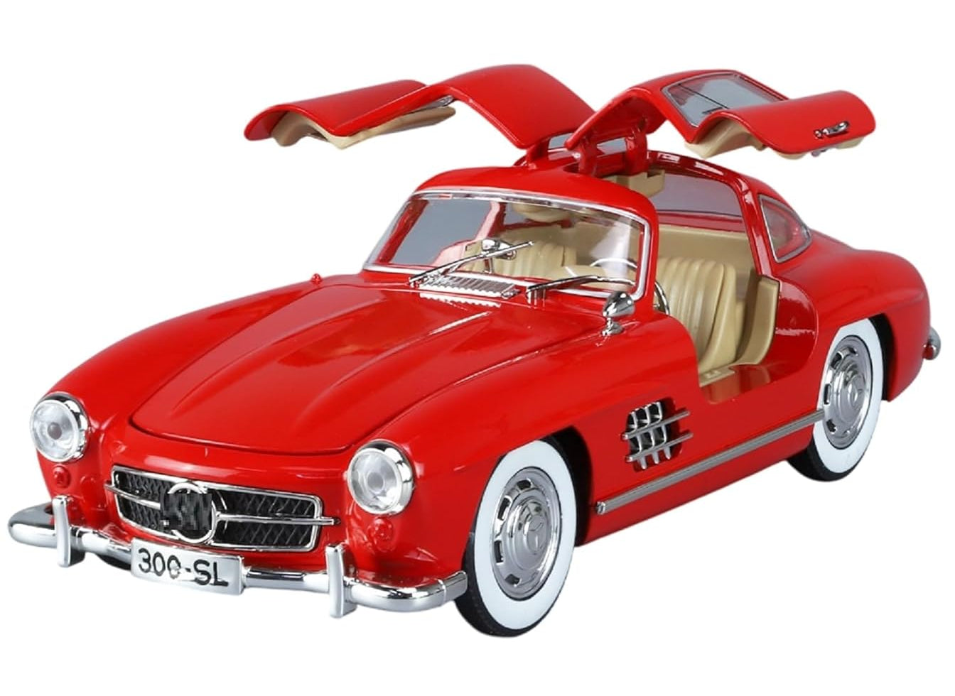 Die-cast Car Model Car Pull Back car with Openable Doors with Sound Light Doors & Light Music Mercedes BENZ SL-300 Classic