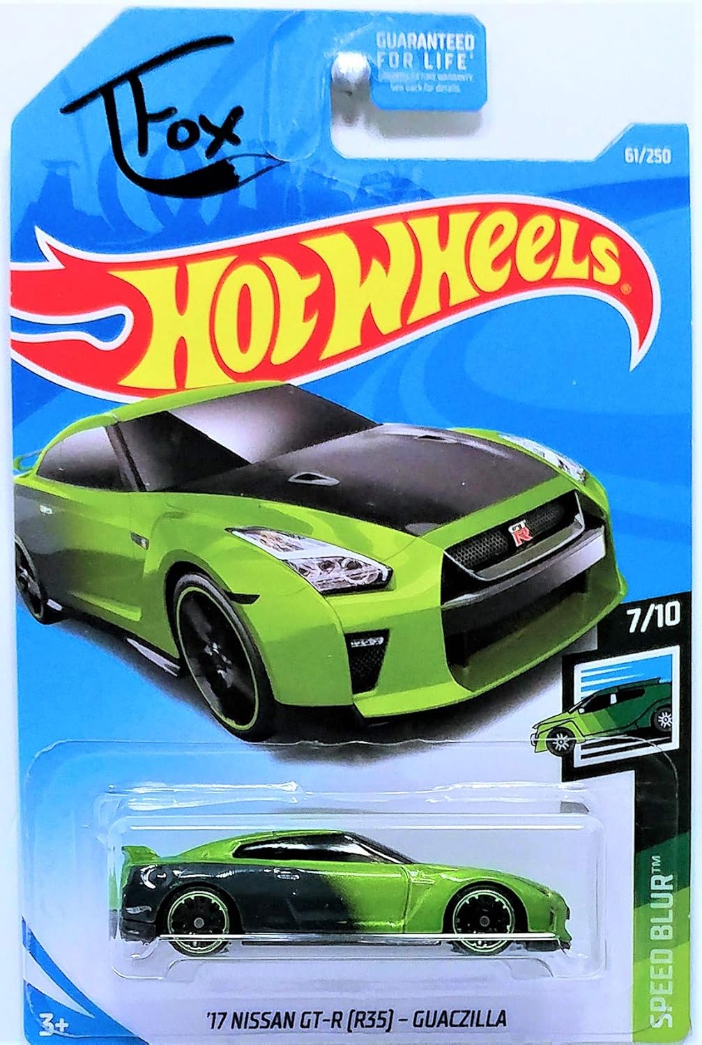 Hot Wheels Imported Premium - 17 Nissan GT-R R35 Guaczilla  - HW Speed Blur - Long Card