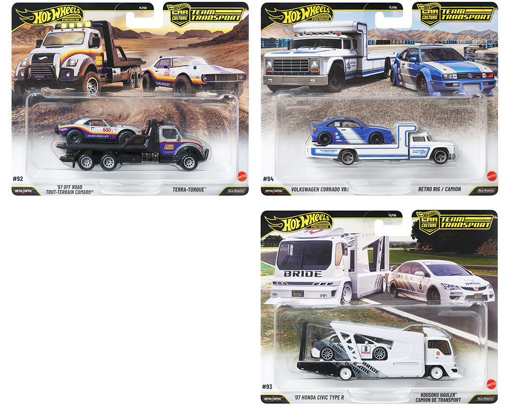 Hot Wheels Premium Team Transport Full Pack – 4 Models with Component Cars | FLF56-950L | 1:64 Scale Collector Set