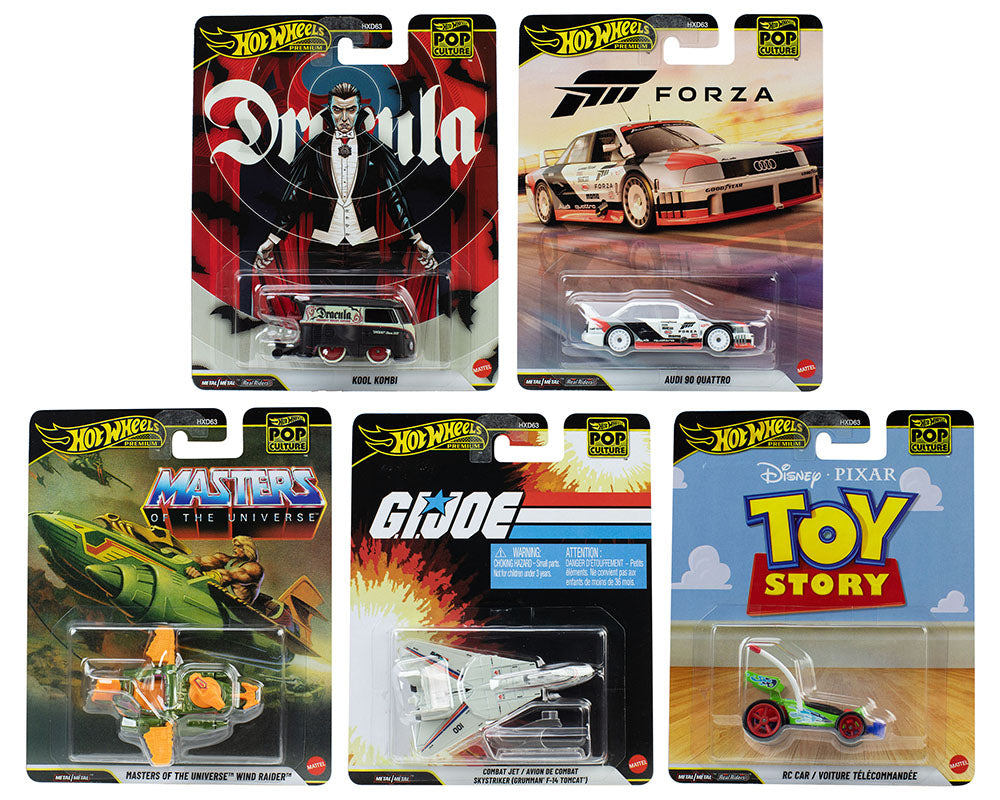 Hot Wheels Pop Culture Set (5 Vehicles) - HXD63 - 955R - Exclusive Collection