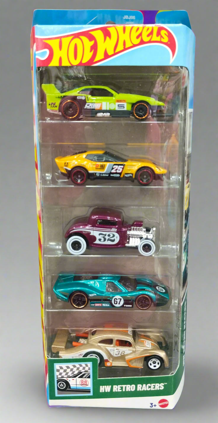 Hot Wheels - Retro Racers Car - Set of 5 - Multicolor - JBJ86