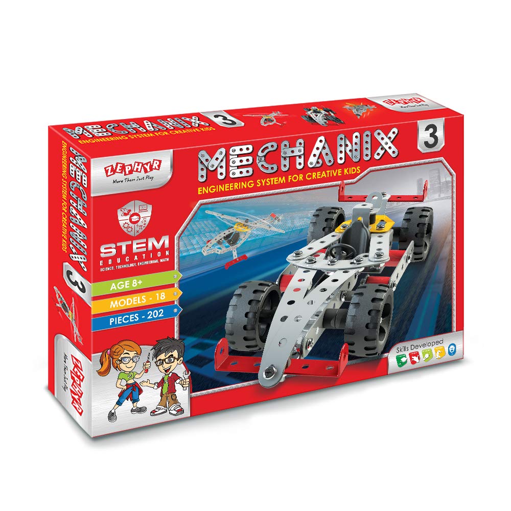 Zephyr Metal Mechanix 3, Construction Toy,Building Blocks,Educational Toys,for kids Multicolor