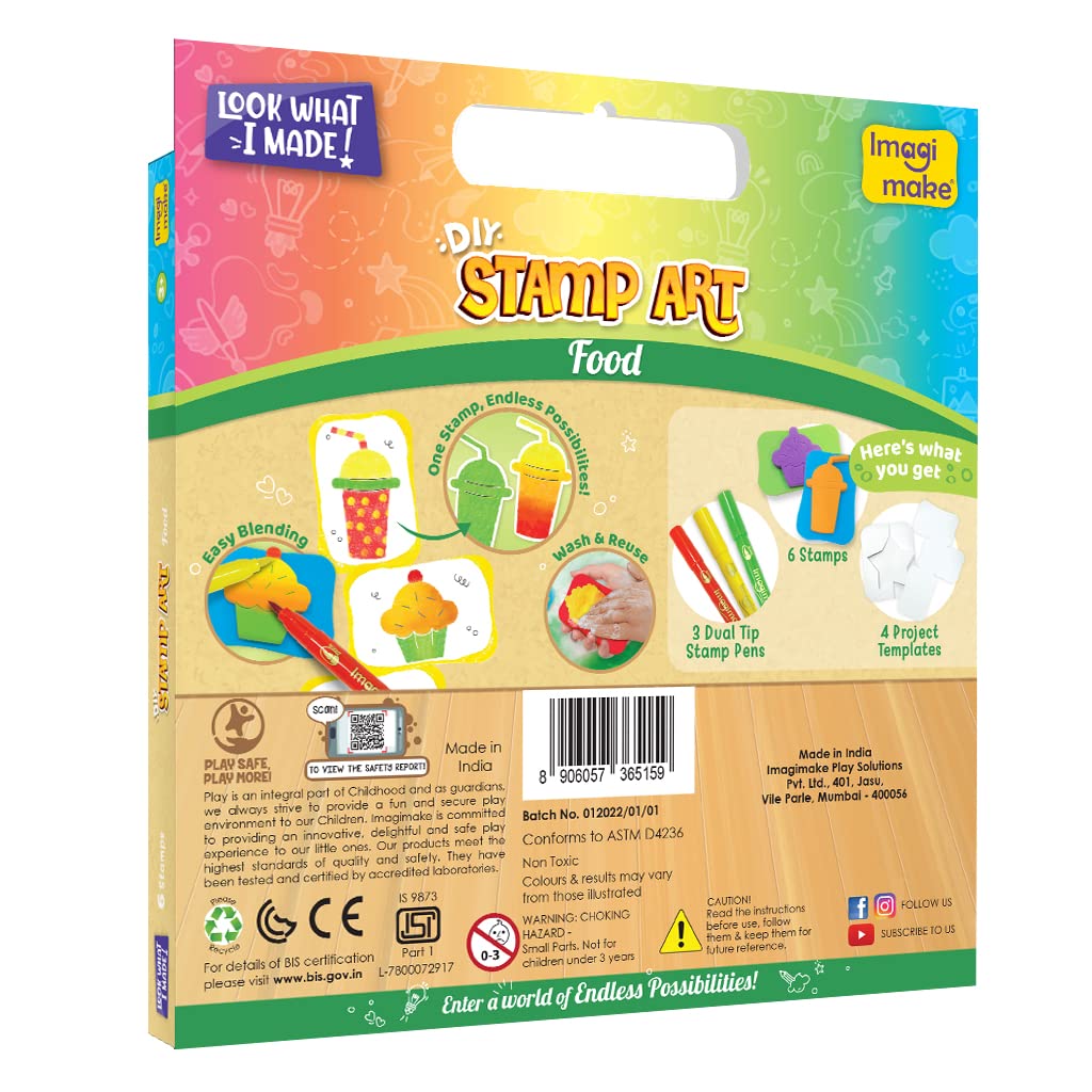 Imagimake Stamp Art-Food Coloring and Stamping Set, Child Age Group: 4 - 8  Years