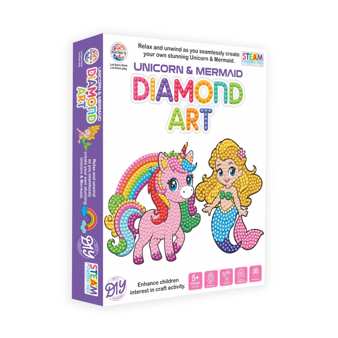 Ratna Diamond Art DIY Kit for Kids - Multicolor