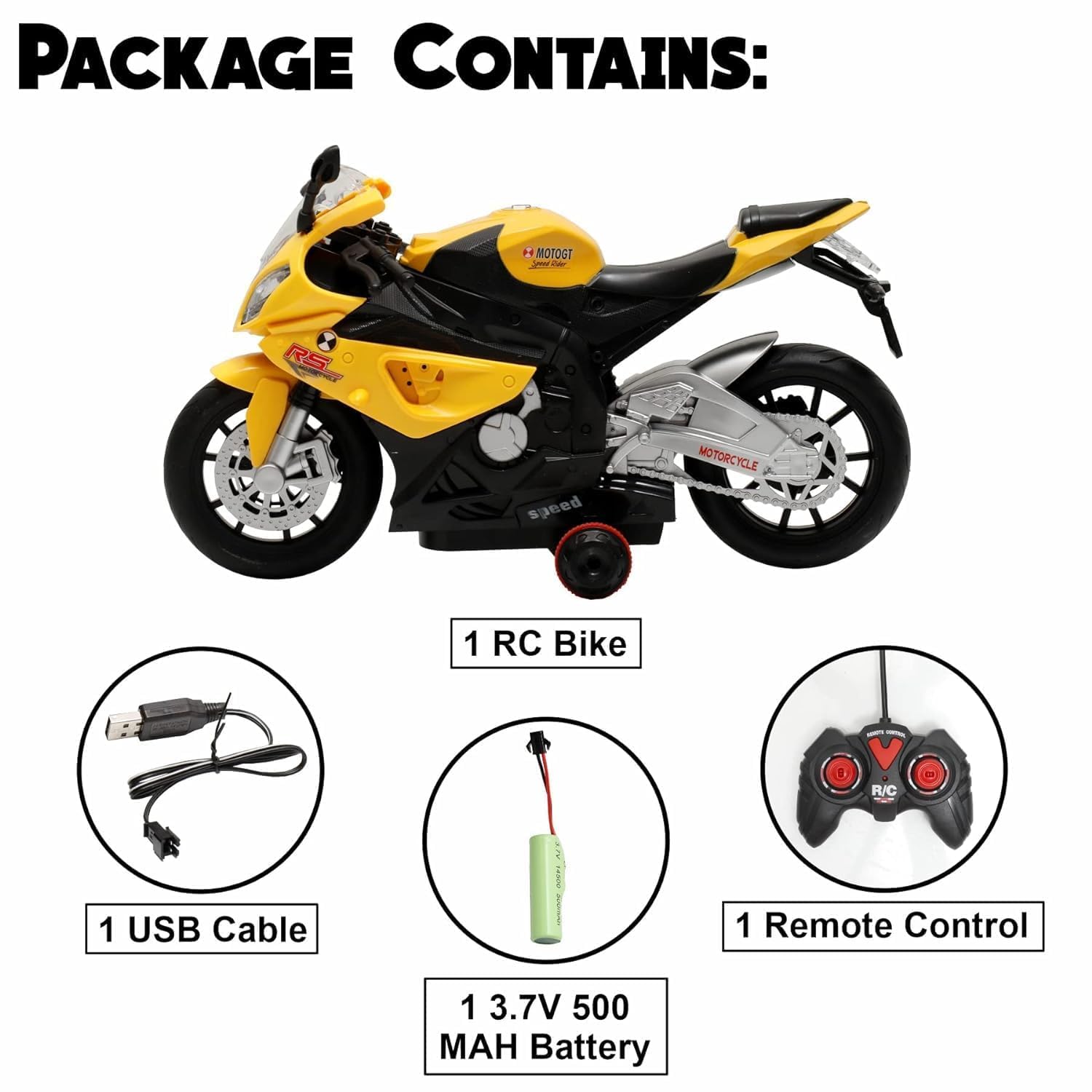 Lumo Race Moto S1000, 1:20 Scale Rechargeable RC Bike – Realistic Simulation with Light & Sound