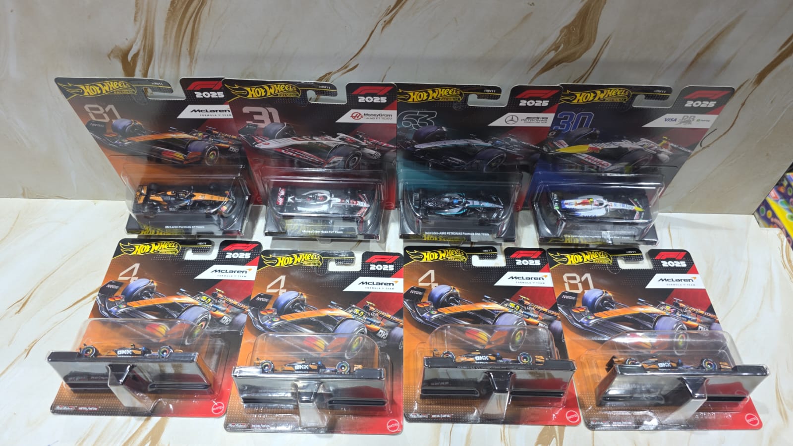 Hot Wheels F1 2025 Set of 8 Cars - HRV11 - Pack of 8 Cars