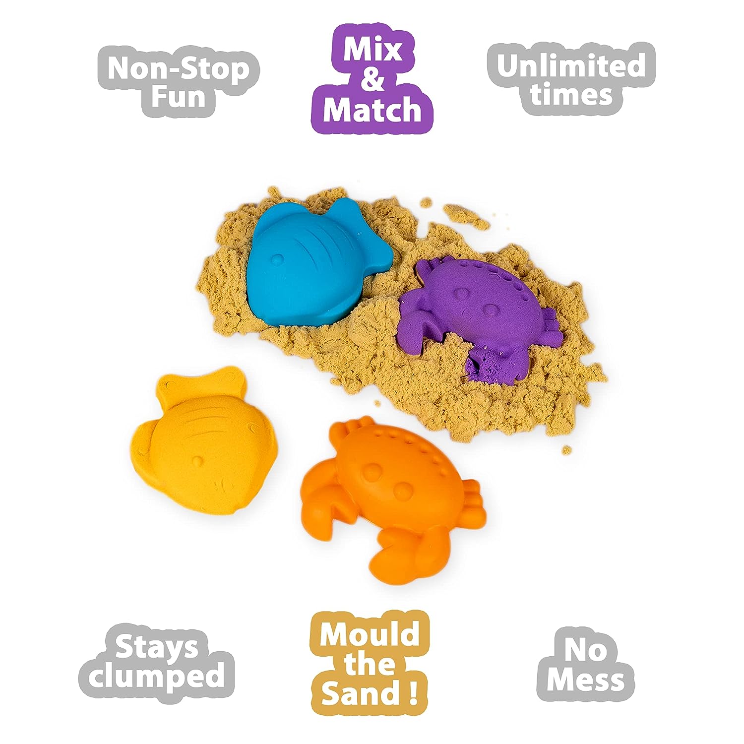 Ratna's Wonder Sand (Smooth) 1000 Grams Assorted Colours For Kids