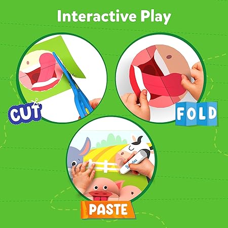Skillmatics Art & Craft Kit - Snip, Snip Animals, Practice Scissor Skills with Activity Book For Kids