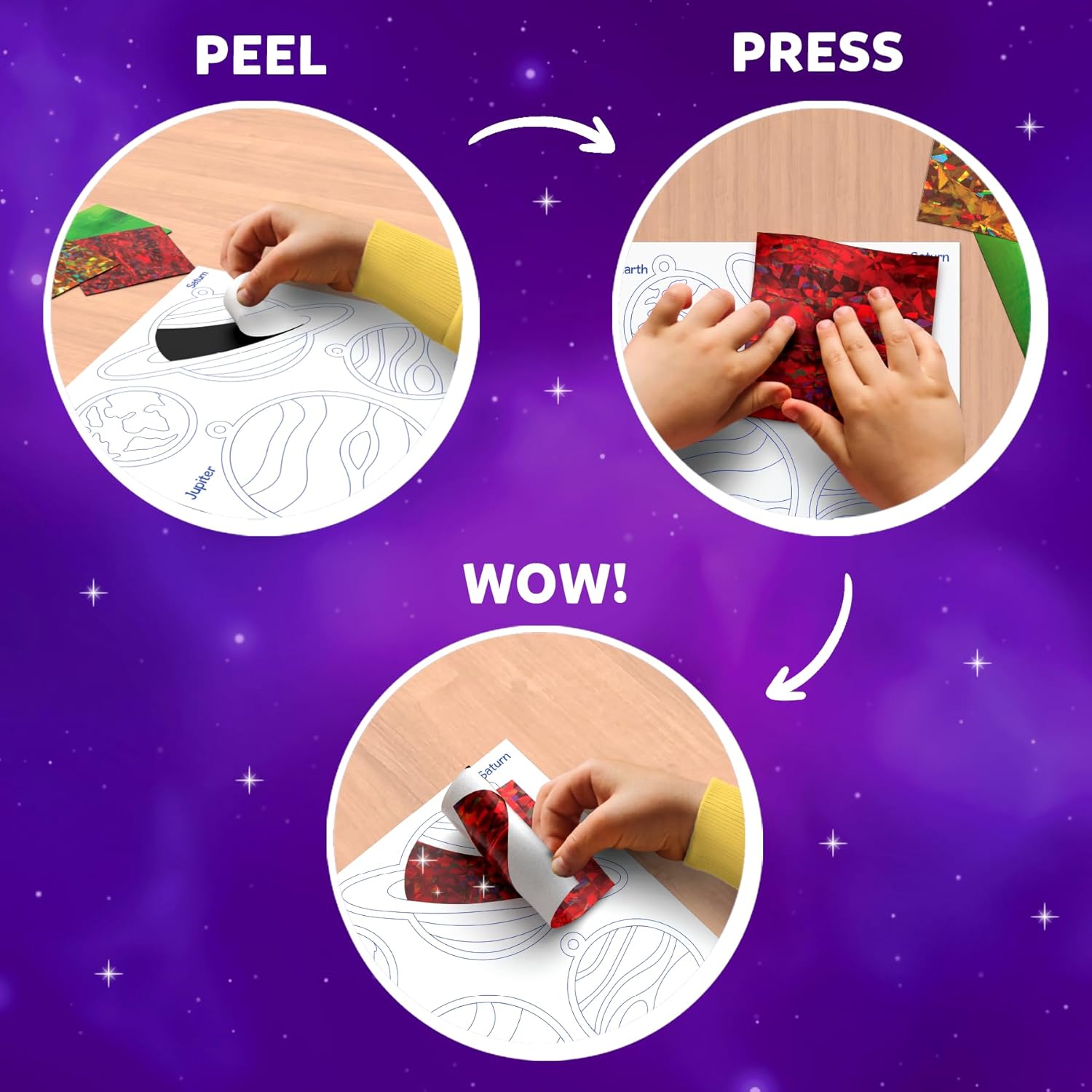 Skillmatics Foil Fun Solar System - Space Art & Craft Kit for Kids, Mess-Free Fun, Creative Activity, DIY Decor, Gifts for Kids