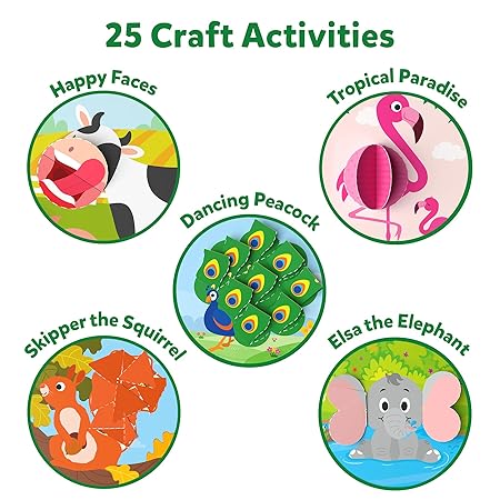 Skillmatics Art & Craft Kit - Snip, Snip Animals, Practice Scissor Skills with Activity Book For Kids