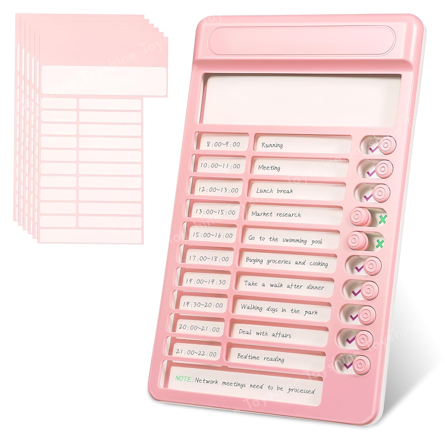 Portable Self-Discipline Chores Chart|Schedule Tracker with 15 Pcs Blank Paper Sliding Morning Routine Planner|Daily Checklist Board Perpetual Planning Reminder for Home School Office - Assorted