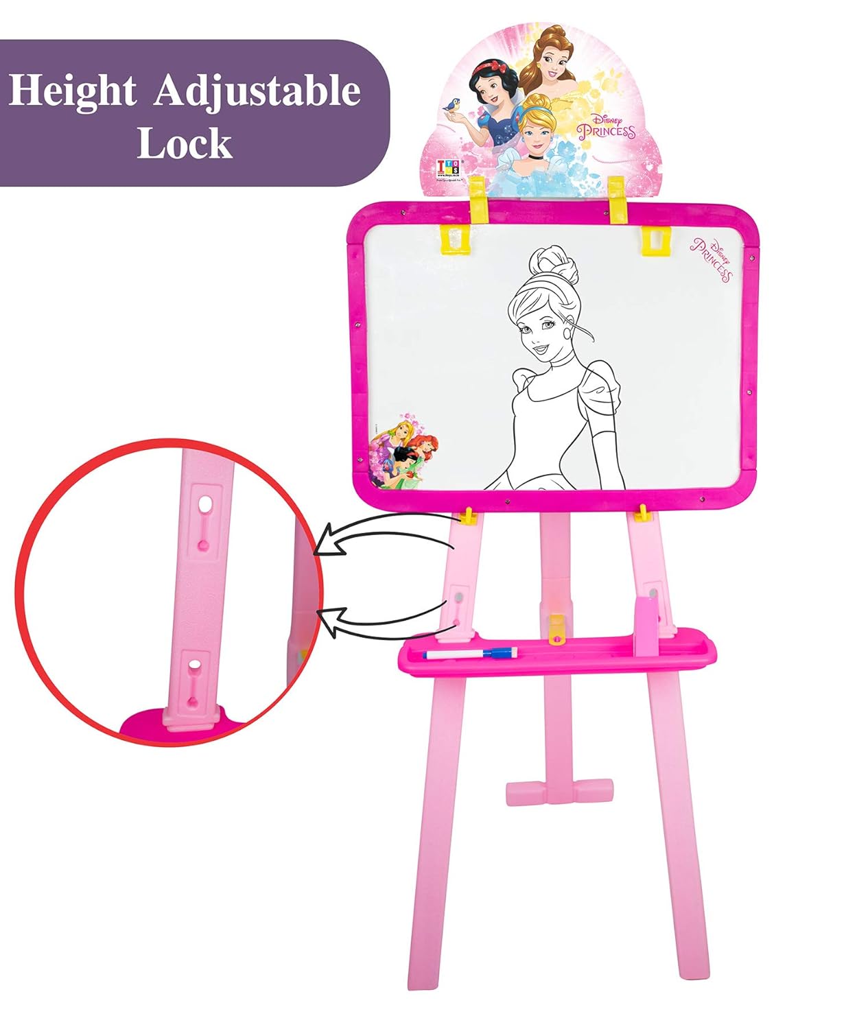 Itoys Plastic Princess 5 in 1 Writing Board for Kids with Activity Sheets