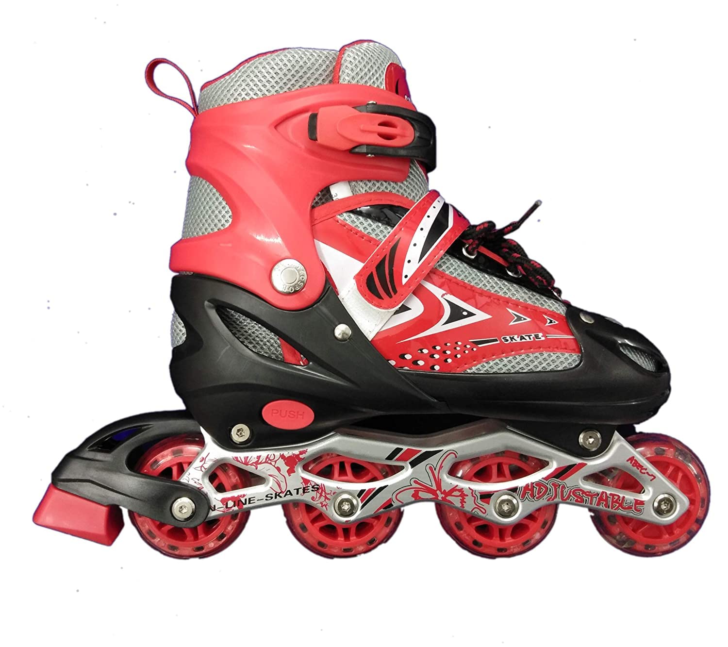 4 Wheels Inline Adjustable Skates – Skating Shoes for Boys & Girls