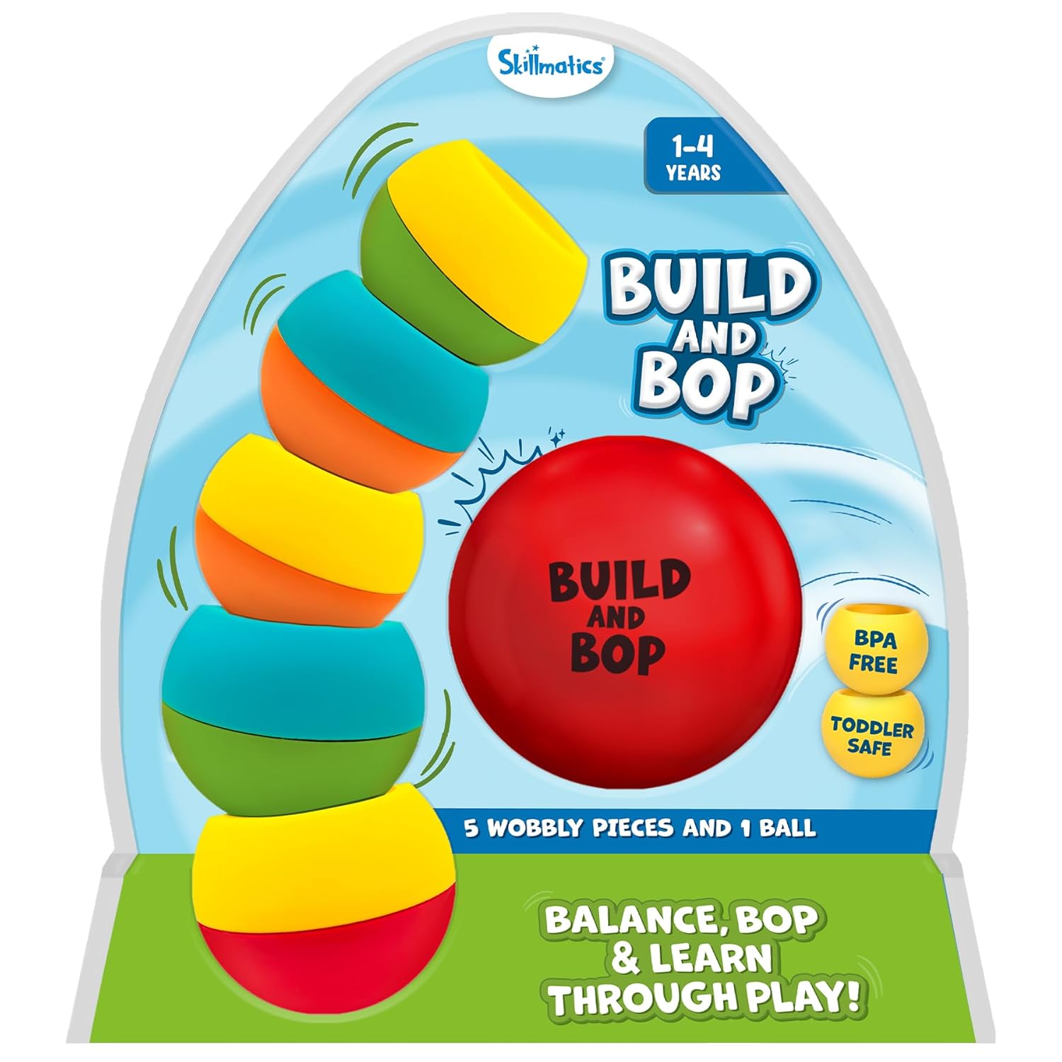 Skillmatics Stacking & Toppling Toy for Toddlers - Build & Bop - 1-4 Years